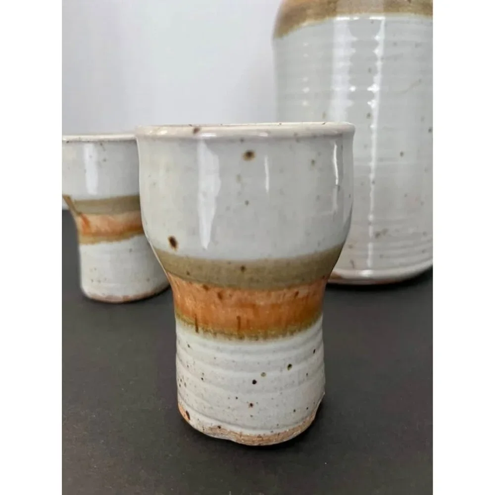 Vintage Charles Halling Studio Pottery Serving Set - 7 Pieces.1970s-1980s